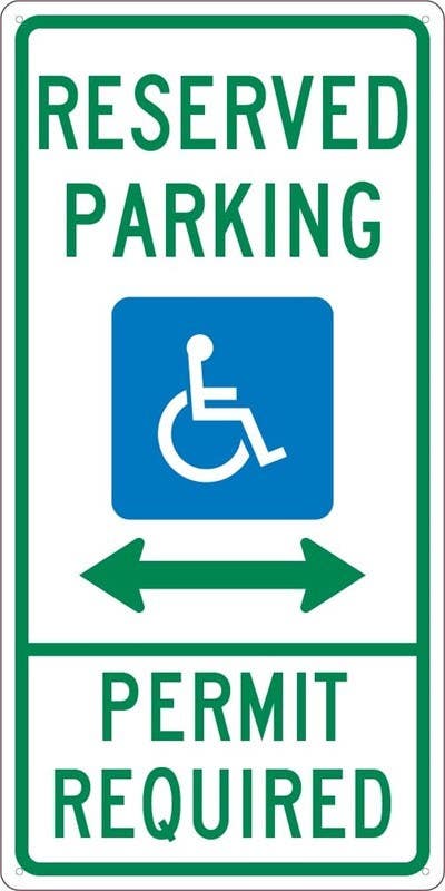AccuformNMC FRA191RA Reserved Parking Permit Required Sign,  .080 Engineer Grade Reflective Aluminum, 24" x 12"