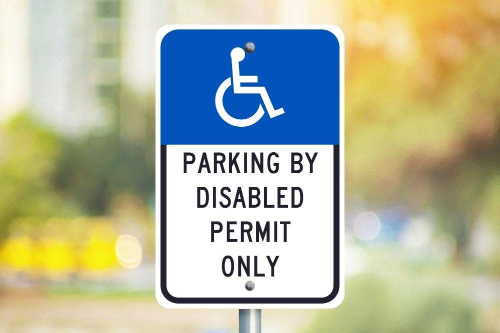 AccuformNMC TMS312 Parking By Disabled Permit Only Sign, 18" x 12"