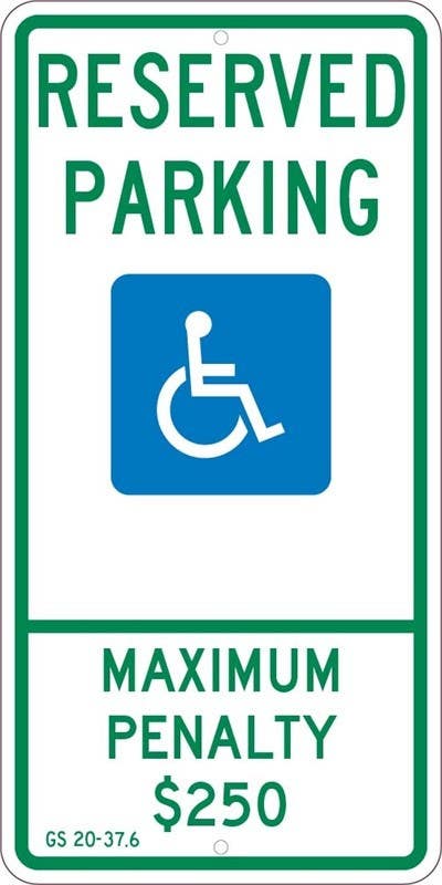 AccuformNMC TMS329 Reserved Parking, Maximum Penalty $250 Sign, 24" x 12"