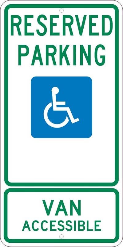 AccuformNMC TMS330 Reserved Parking Van Accessible Sign, 24" x 12"