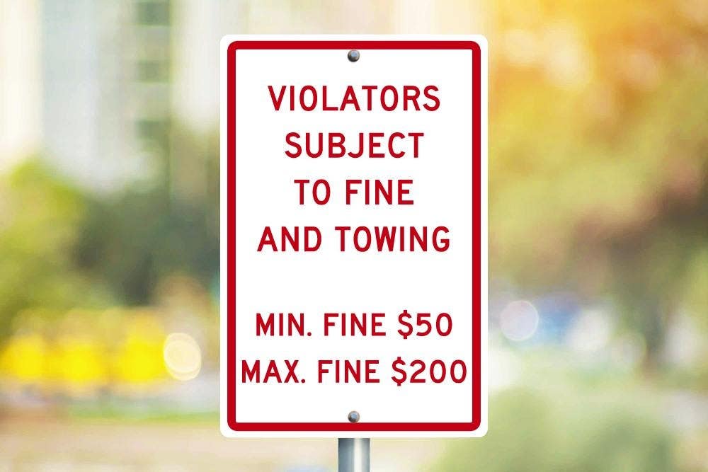 AccuformNMC TMS333 Violators Subject To Fine & Towing Sign, 18" x 12"