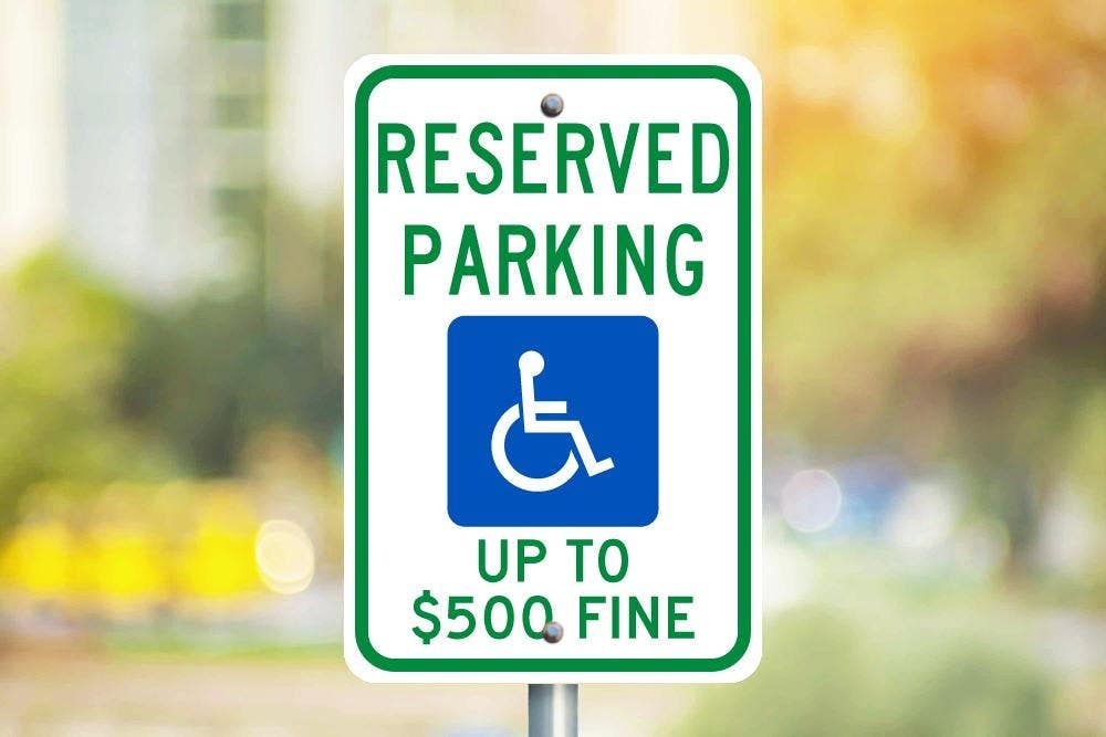 AccuformNMC TMS340 Reserved Parking, Up To $500 Fine Sign, 18" x 12"