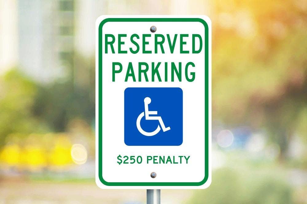 AccuformNMC TMS342 Reserved Parking, $250 Penalty Sign, 18" x 12"