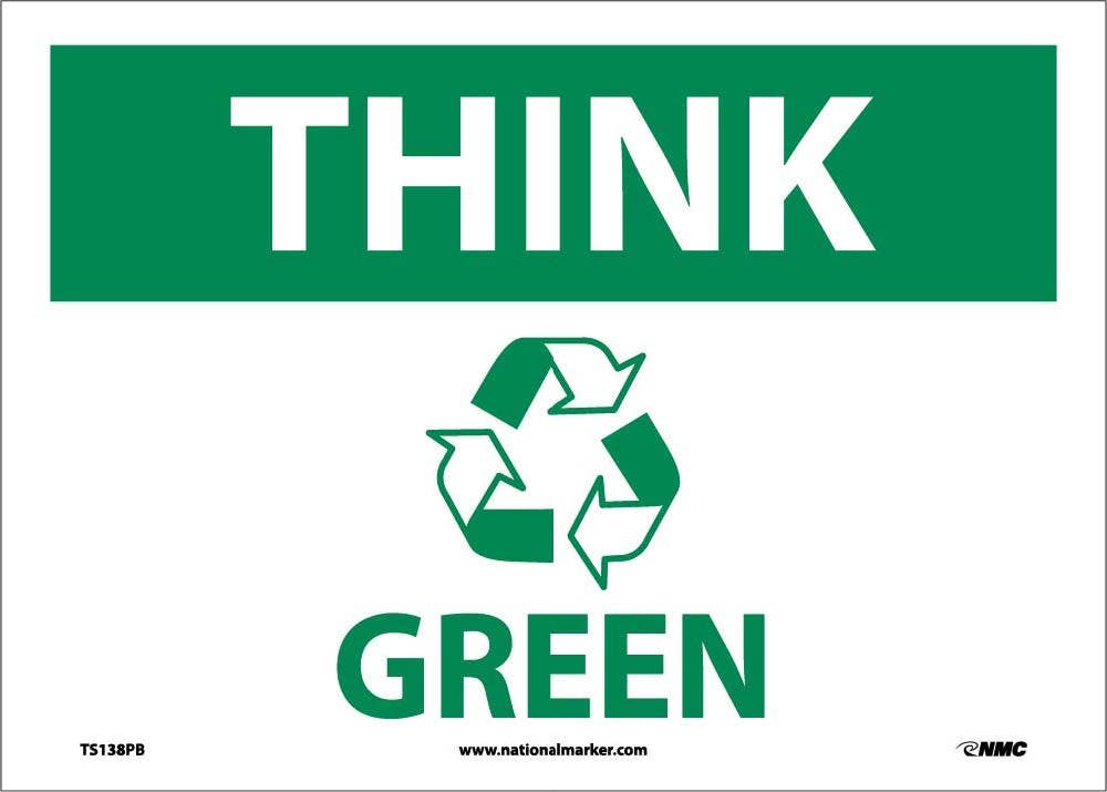 AccuformNMC TS138 Think Green Sign, 10" x 14"