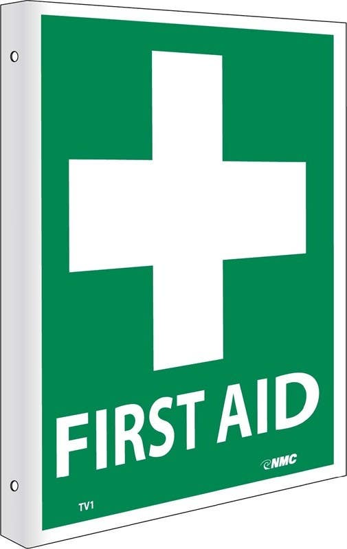 AccuformNMC PSP Projection Safety Sign, First Aid
