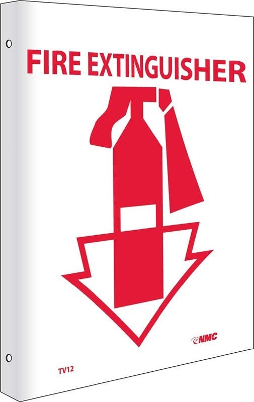 AccuformNMC PSP Projection Safety Sign, Fire Extinguisher (Graphic And Arrow), 12" x 9" Panel