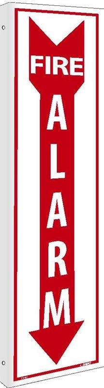 AccuformNMC PSP Projection Safety Sign, Fire Alarm (Down Arrow), 18" x 4" Panel