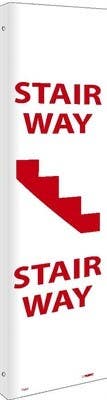 AccuformNMC TV47 Stairway Flanged Sign, 18" x 4", Rigid Plastic