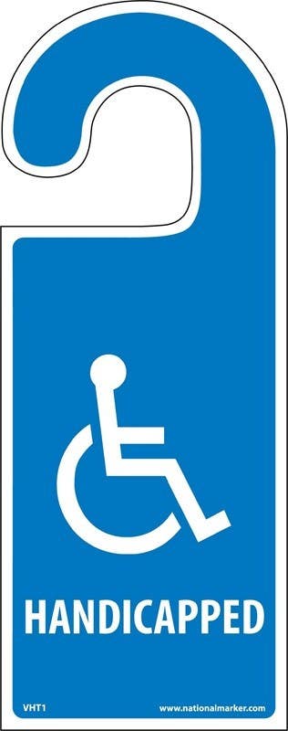 AccuformNMC VHT1 Handicapped, Vehicle Hang Tag, Rigid Plastic, 8.25" x 3.25", 5/Pk