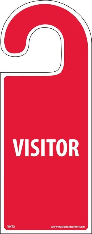 AccuformNMC VHT3 Visitor, Vehicle Hang Tag, Rigid Plastic, 8.25" x 3.25", 5/Pk
