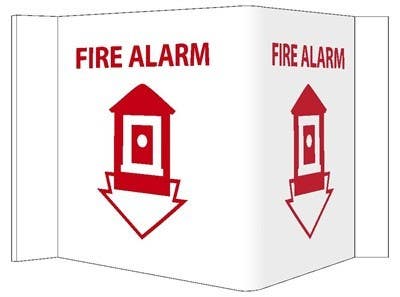AccuformNMC VS13 3-View, Fire Alarm VISI Sign, Rigid Vinyl, 8" x 14.5"