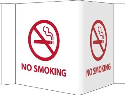 AccuformNMC VS19 3-View, No Smoking VISI Sign, 8" x 14.5", Rigid Vinyl