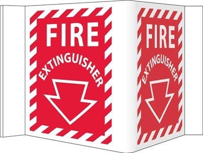 AccuformNMC PSP Projection Safety Sign, Fire Extinguisher, 12" x 9" Panel