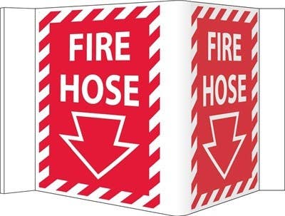 AccuformNMC PSP Projection Sign, Fire Hose (Arrow), 12" x 9" Panel