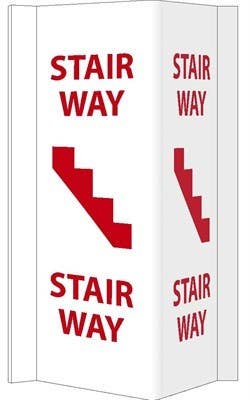 AccuformNMC PSP Projection Safety Sign, Stair Way (Graphic), 24" x 4" Panel