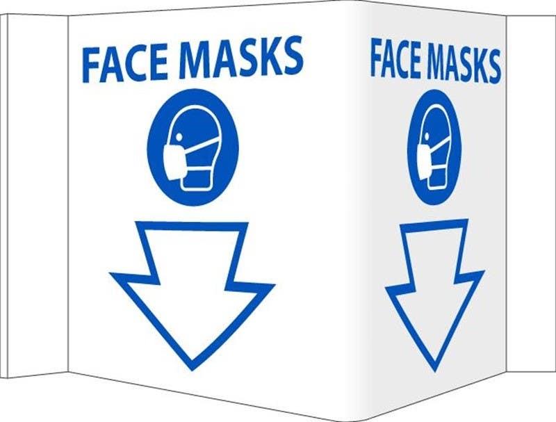 AccuformNMC VS55 Face Masks VISI Sign, Rigid Vinyl 3mm, 6" x 9"