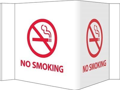 AccuformNMC VS9 3-View, No Smoking VISI Sign, 5.75" x 8.75", Rigid Vinyl