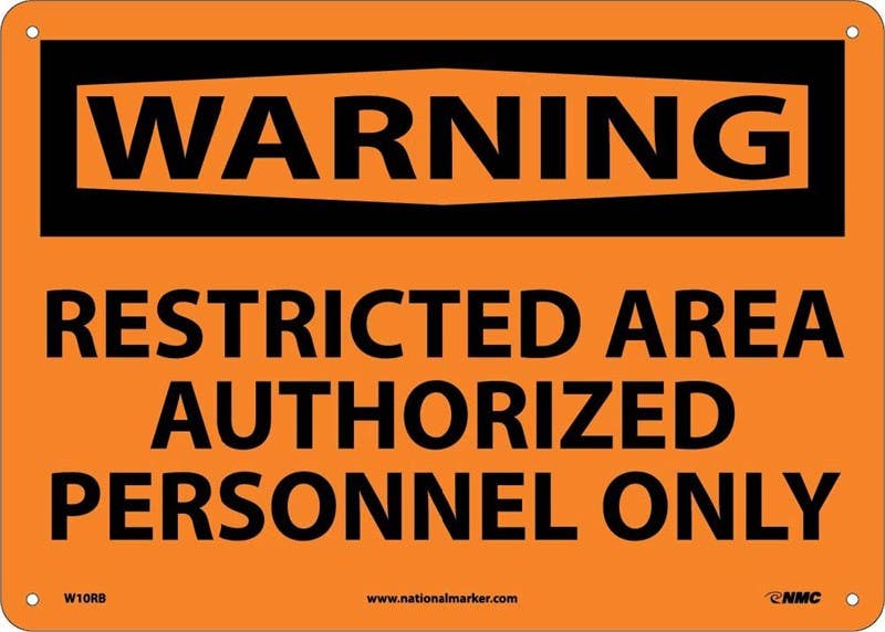 AccuformNMC MADM OSHA Warning Safety Sign, Authorized Personnel Only