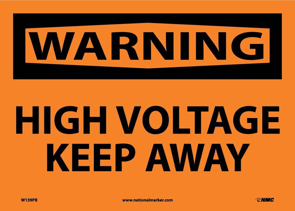 AccuformNMC MELC OSHA Warning Safety Sign, High Voltage - Keep Away