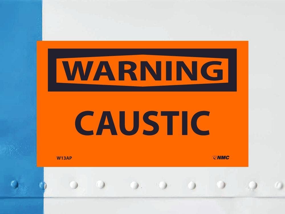 AccuformNMC LCHL297VSP OSHA Danger Safety Label, Caustic, Adhesive Vinyl, 3-1/2" x 5", 5/Pk