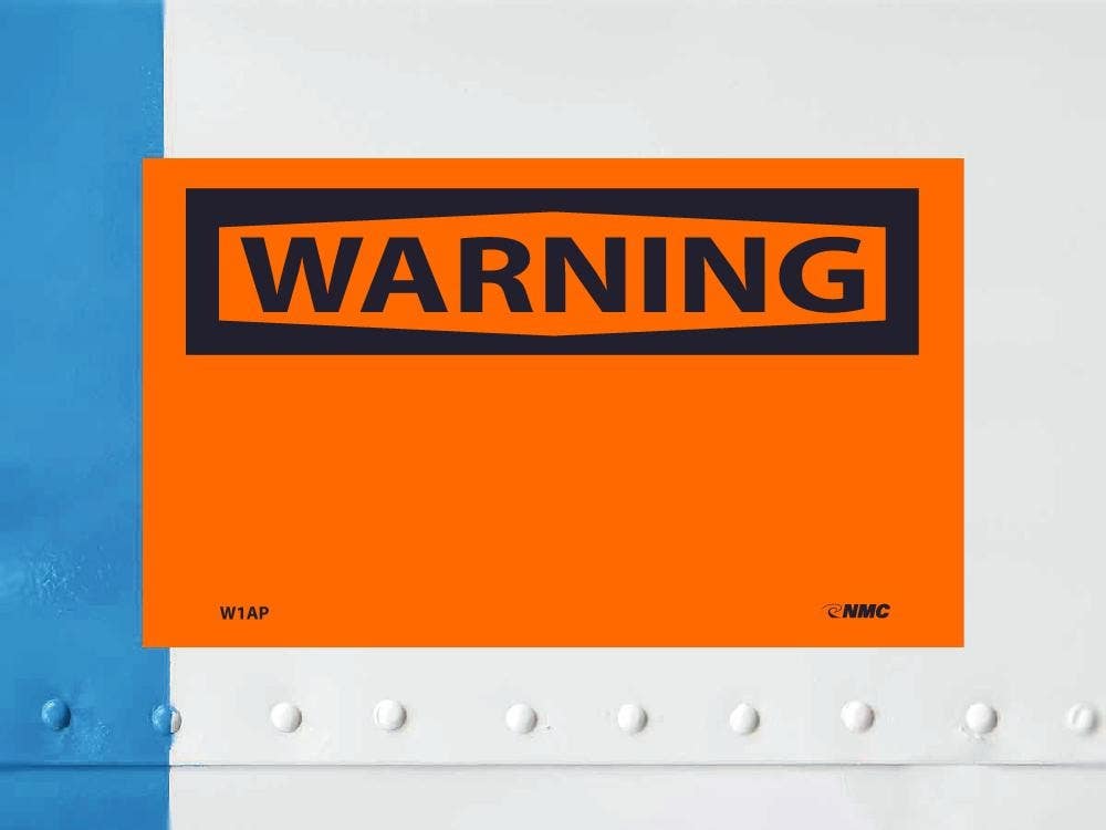AccuformNMC LRBH333VSP OSHA Warning Safety Label, (Blank), Adhesive Vinyl, 3-1/2" x 5", 5/Pk