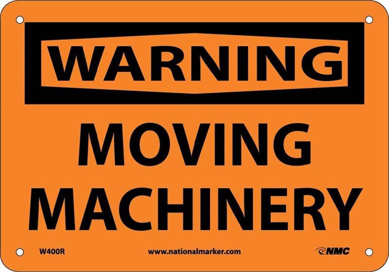 AccuformNMC MEQM OSHA Warning Safety Sign - Moving Machinery