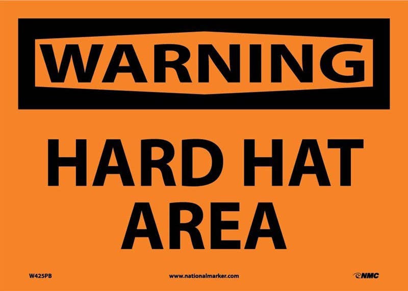 AccuformNMC MPP OSHA Warning Safety Sign, Hard Hat Area