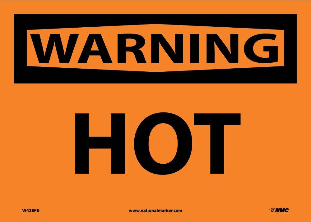 AccuformNMC M OSHA Warning Safety Sign, Hot