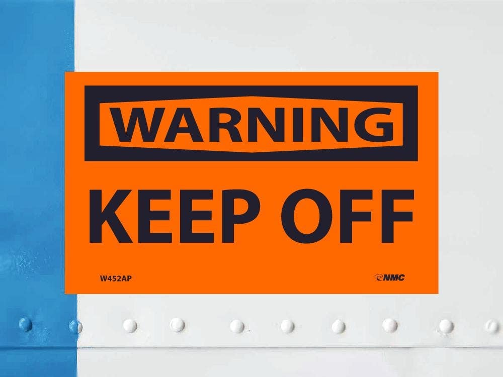 AccuformNMC LADM307VSP OSHA Warning Safety Label, Keep Off, Adhesive Vinyl, 3-1/2" x 5", 5/Pk