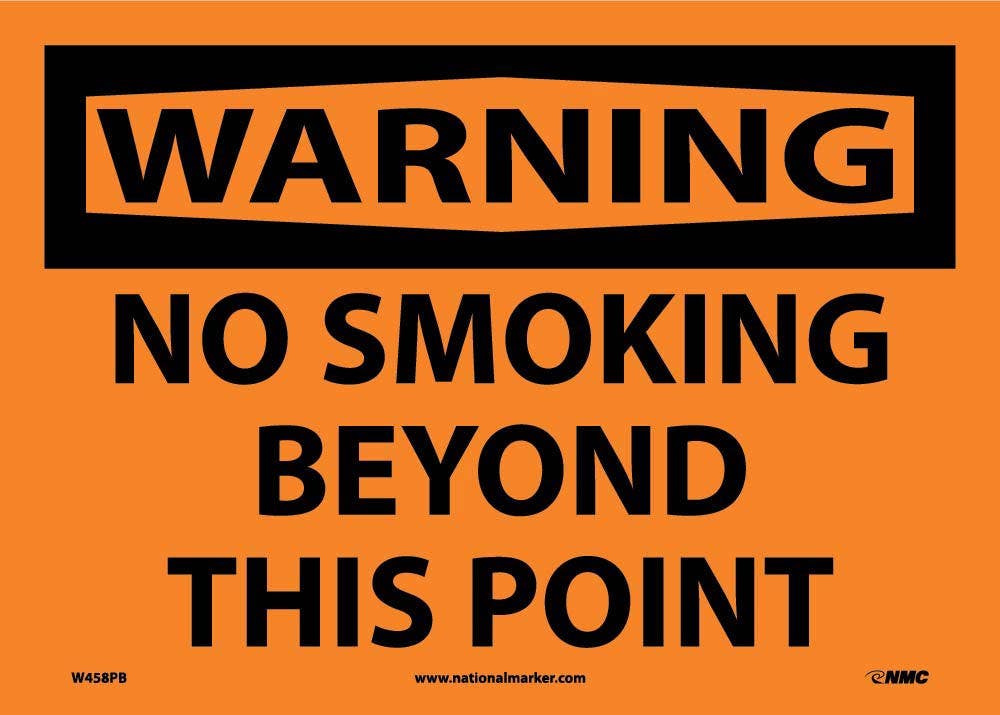 AccuformNMC MSMK OSHA Warning Safety Sign, No Smoking Beyond This Point, 10" x 14"