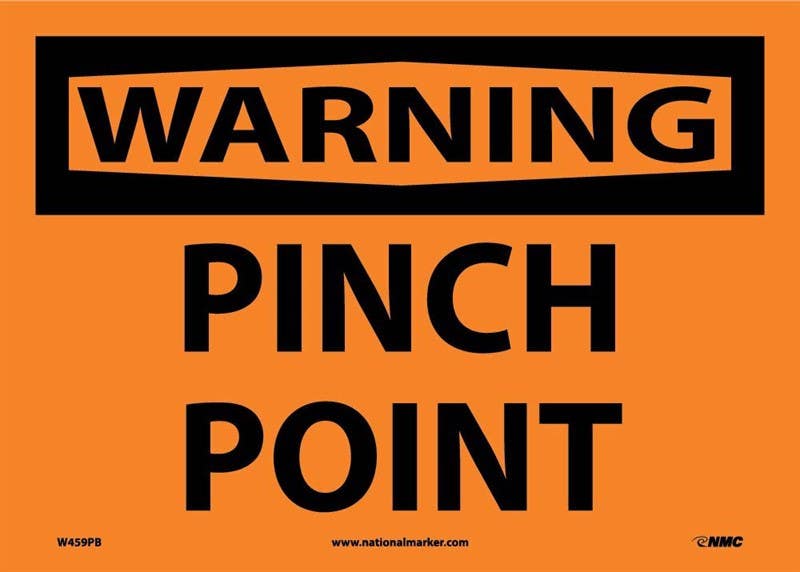 AccuformNMC MEQM326 OSHA Warning Safety Sign - Pinch Point, 10" x 14"