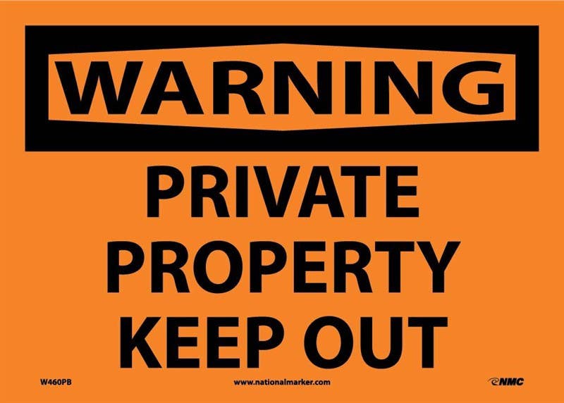 AccuformNMC W460 Warning, Private Property Keep Out Sign, 10" x 14"