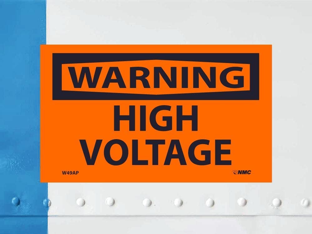 AccuformNMC LELC3 OSHA Warning Safety Label, High Voltage, Adhesive Vinyl, 5/Pk