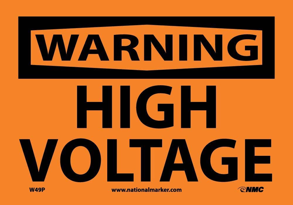 AccuformNMC MELC OSHA Warning Safety Sign, High Voltage