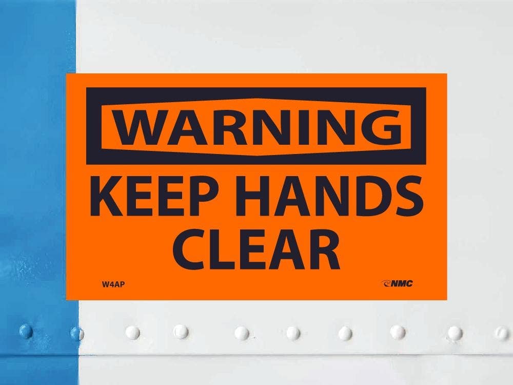 AccuformNMC LEQM312VSP OSHA Safety Warning Label, Keep Hands Clear, Adhesive Vinyl, 3-1/2" x 5", 5/Pk