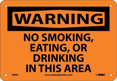 AccuformNMC MSMK OSHA Warning Safety Sign, No Smoking Eating Drinking In This Area