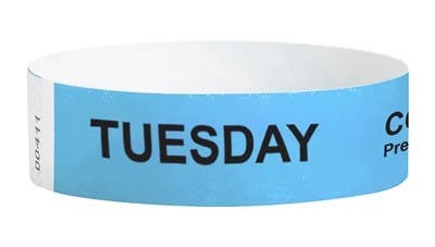 AccuformNMC WB01 Daily Covid-19 Pre-Screened Wristbands, 0.75" x 10", TYVEK, 1000/Pk