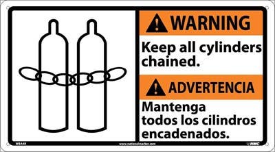 AccuformNMC MTAS300 Bilingual ANSI Sign - Cylinders, 10" x 18"