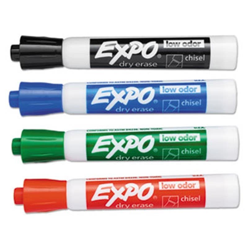 AccuformNMC WBM2 Expo Bullet Tip Marker Set, 4/Pk, 4.75" x 0.75"