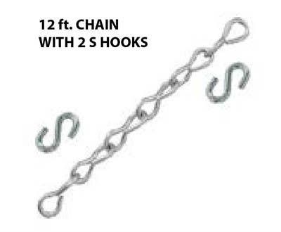 AccuformNMC WCC Wheel Chock Accessories, 12 Ft. Chain With 2 S Hooks