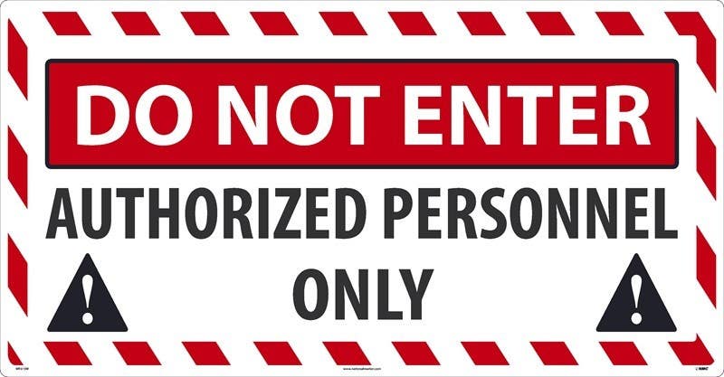 AccuformNMC WF01 Do Not Enter, Authorized Personnel Only Large Floor Sign, 24" x 46"