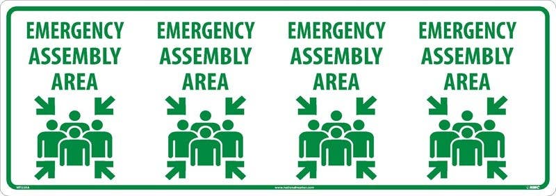 AccuformNMC WF03 Emergency Assembly Area Column Wrap Sign, 12" x 34"