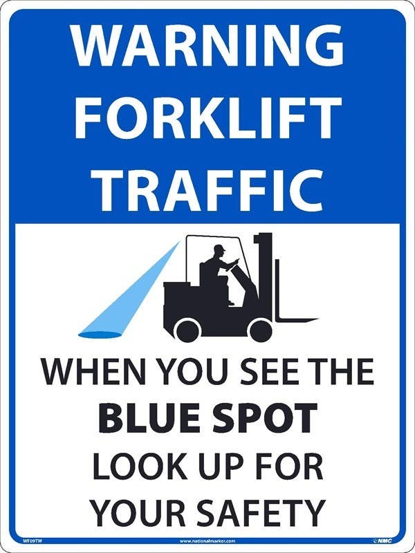 AccuformNMC WF09TW Warning Forklift Traffic Large Wall & Floor Sign, Texwalk, 24" x 18"