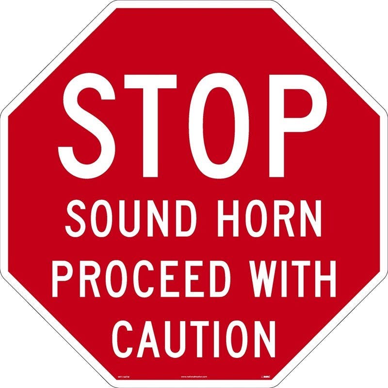 AccuformNMC WF1136 Stop, Sound Horn Large Floor & Wall Sign, 36" x 36"