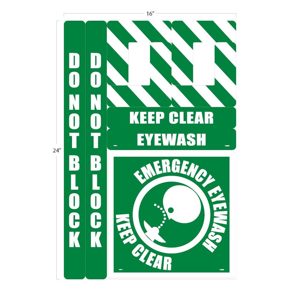 AccuformNMC WFK Emergency Eyewash Floor Marking Kit, 24" x 16"
