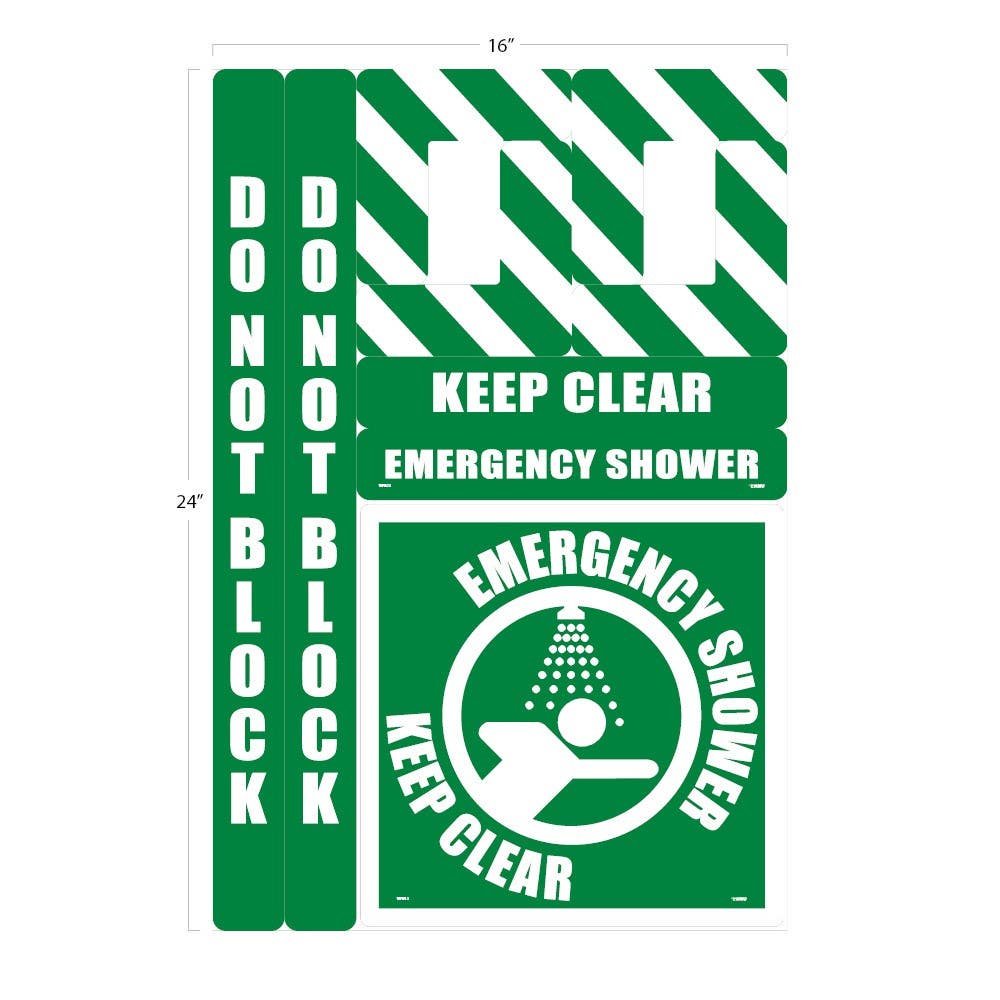 AccuformNMC WFK Emergency Shower Floor Marking Kit, 24" x 16"