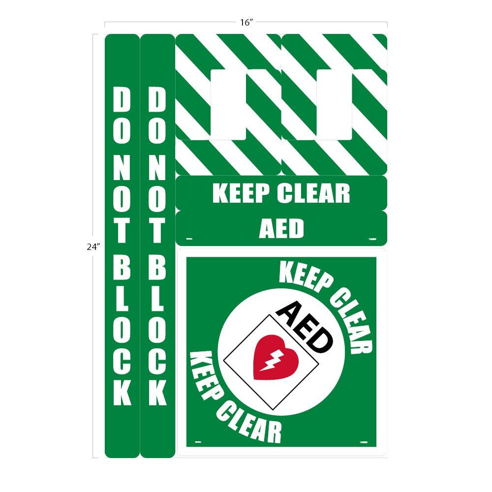 AccuformNMC WFK AED Floor Marking Kit, 24" x 16"