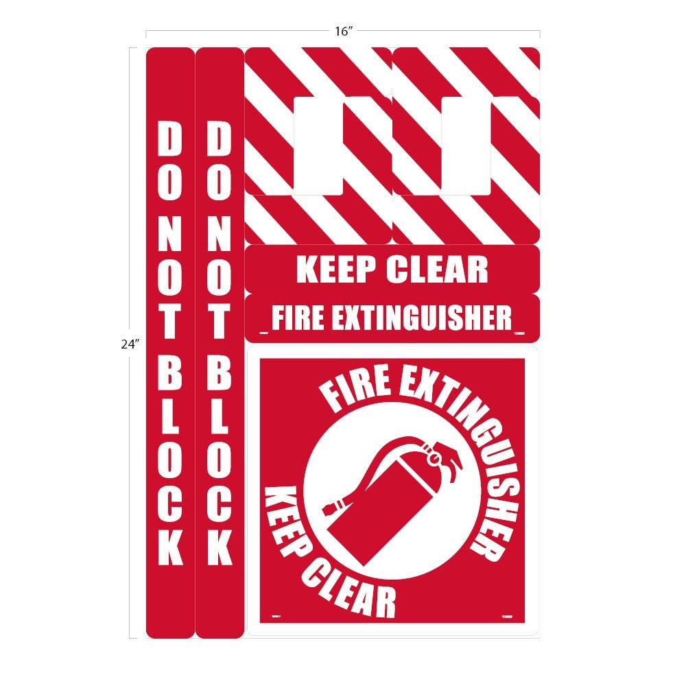 AccuformNMC WFK Fire Extinguisher Floor Marking Kit, 24" x 16"