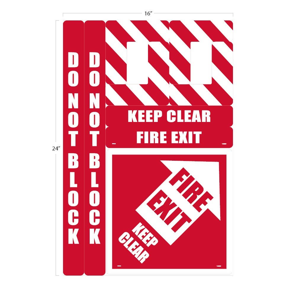AccuformNMC WFK Fire Exit Floor Marking Kit, 24" x 16"