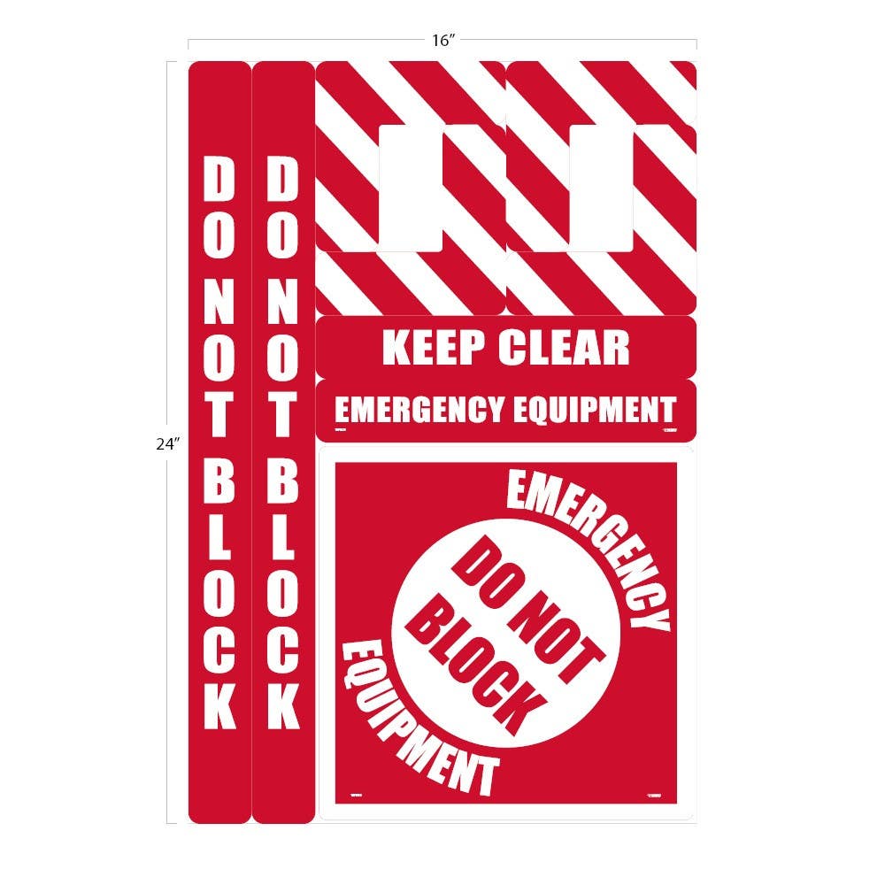 AccuformNMC WFK Emergency Equipment Floor Marking Kit, 24" x 16"